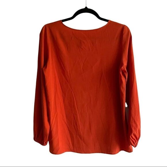 Meme by GIAB’S Italy Silk Popover Blouse Burnt Orange 42 - Picture 4 of 6